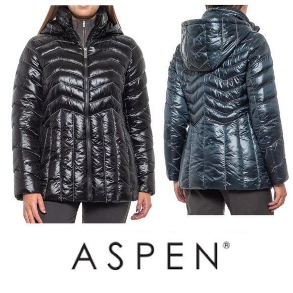 NWT 110 ASPEN Women S Puffer Hooded Lacquer Insulated Winter Jacket Coat Parka - Picture 1 of 8